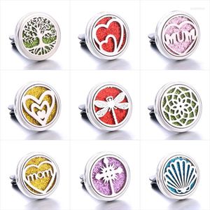 Pendant Necklaces Detachable Stainless Steel Car Diffuser Freshener Perfume Essential Oil Tree Of Life Love Clip Locket