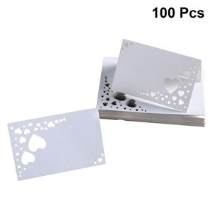 Greeting Cards 100 Pcs Seat Heart Hollow-out Paper Reserved Placecards Table Guest Name for Banquet Wedding Birthday 220930