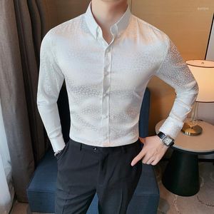 Mäns casual skjortor glansiga tryck män 2022 långärmad skikt skjorta enkel affärsklänning social tuxedo blus camisas para hombre
