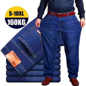 Men's Jeans Oversize Black Blue Loose Big Size For Casual Fat Trousers Cargo Pants Pantalon Homme 8XL 10XL 220930