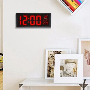 Wanduhren Desktop LED Digital Kalender Uhr Tageslicht für Küche Wandbild EU Großer Bildschirm Große elektronische