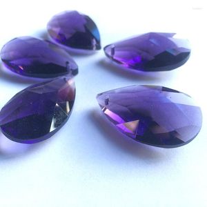 Chandelier Crystal Top Quality 100pcs/lot 38 22mm Violet Faceted Pear Pendants Glass Parts Lighting Suncatcher Hanging Drops