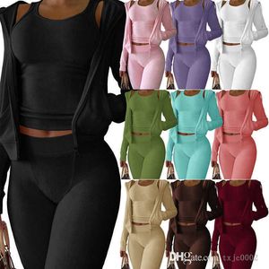 2022 Autumn Winter Women Active Tracksuits 3 Piece Set New Double-sided Cashmere Vest Hoodie Yoga Pants Outfits Sweatsuits