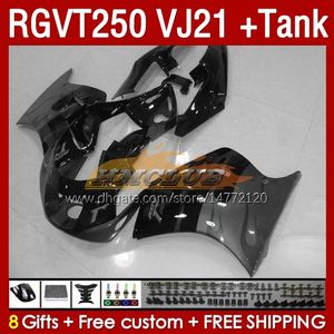 Fairings Tank OEM för Suzuki RGVT RGV 250cc 250 CC 1988-1989 BODYS 159NO.176 RGV250 VJ21 SAPC RGVT250 RGV-250 88 89 RGVT-250 RGV-25CC 1988 1989 ABS FAIRING GRÅ FLAMS