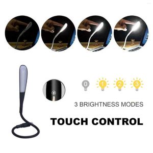 Bordslampor IWP Flexibel Läsning Ljus krökt svenhals USB laddning Portable Lamp Touch Control Dimble 14 Night