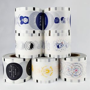 Forniture per feste Pellicola di carta usa e getta personalizzata per sigillare circa 1500 tazze Coperchi di copertura a membrana Impermeabile Bevanda di tè Ragazzo Ragazza Bianco Blu