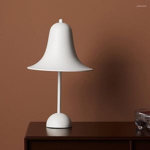 Bordslampor Led Bell Desk Lamp Touch Dimning Cordless uppladdningsbar nattljus bar el sovrum sovrum l￤sning belysning fixtur