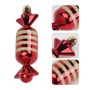 Confezione regalo Caramelle Natale Appeso Albero Ornamenti Ornamenti Puntelli Ciondolo Vetro Glitterxmas Bowknot Decorazione Rornaments