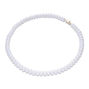 Colares de miçangas DainaShi 925 Sterling Silver AAAA 89mm Breads de pão branco de água doce Chain Chain Presente para mulheres 40cm 45cm 50cm 220929