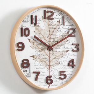 Zegary ścienne drewno nowoczesny zegar vintage duży wystrój domu luksusowe ciche zegarki Wnętrza Dekoracja salonu Prezent