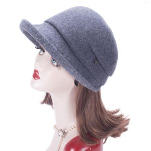 Ball Caps Oversize Womens Wool Sboy Cabbie Cap Knit Slouchy Baggy Visor Winter Warm Hats T485