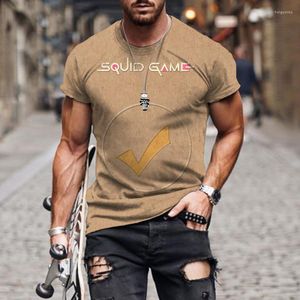 Herren-Trainingsanzüge, Herren-Dreiecks-T-Shirts mit kurzen Ärmeln, quadratische Kreis-Verkleidung, Game of Squid-Kostüm, Ärmel, Übergröße, Mann, männlich, Anime