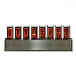 Tischuhren Ankunft 8 LED-Röhren World Line Rate Of Change Detector Pseudo-Neonröhrenuhr Steins Gate Handgefertigtes Geschenk Anime-Modell