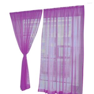 Cortina 1 PCS Pure Cor da porta do tule da cor pura Janela multicolora painel de cortinas de cachecol puro cortinas de triagem de lenço