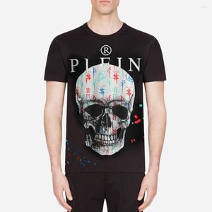 Męskie koszulki T-shirt okrągły szyję SS Skull Bawełna T-shirty Męskie Topy Wygodne koszulki Wysokiej jakości Tshirt 8526