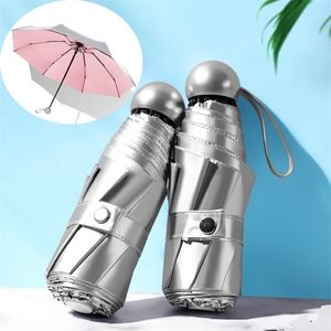 Umbrellas 8 Ribs Pocket Mini Anti UV Paraguas Sun Rain Windproof Light Folding Portable for Women Men Children 220929