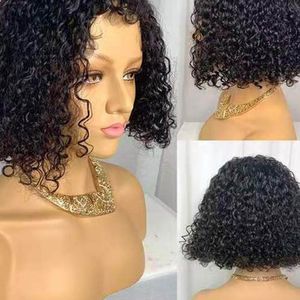 African Loose Wave Wigs with Small Curly Natural Hair Black Wig