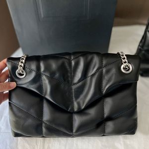 Loulou Puffer Quilted Cloud Bag Women Shoulder Crossbody Bags Flap Handbags Purse Genuine Leather Interior Zip Pocket Lady Handbag Purse 29cm