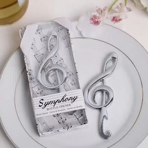 50pcs Symphony Chrome Music Note Bottle Abridor de Garrafa em Box Bar Party Supplies Weddingbridal Shower Favors Wly935