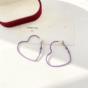 Orecchini posteriori Color lavanda Clip per amore Clip per orecchie senza foro Cuore viola su orecchino senza piercing Minimalista CE395