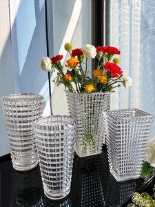 Vazolar Giriş Lüks Tarzı Vazo Dekorasyon Oturma Odası Çiçek Aranjmanı Ins Yüksek Anlamda İnternet Ünlü Kristal Cam Tutucu