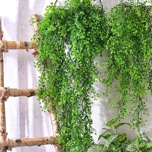 Decorative Flowers 1 Pc 80cm/120cm Artificial Green Plants Hanging Ivy Leaves Radish Fake Vine Home Garden Wall Party Decoration