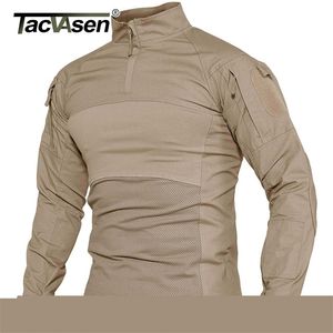 Mäns jackor Tacvasen Mens Military Combat Shirts 14 Zip Long Sleeve Tactical Hunting Outdoor Handing Army Casual Pullover Tops 220930