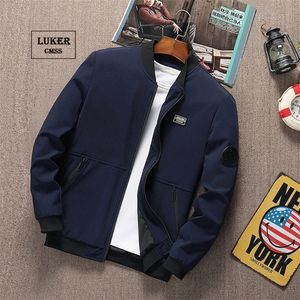 Mäns jackor Luker CMSS Summer Autumn Men Coats Casual Solid Thin Baseball Male Stand Collar Fashion Zipper Coat Plus Size 6xl 220930