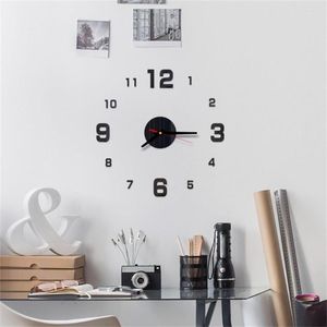 壁時計2022時計ウォッチ3D DIYローマ数アクリルミラーステッカーリビングルームホームデコレーション壁画デカール
