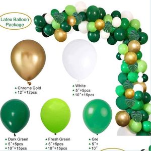 Party Decoration Safari Jungle Balloon Garland Arch Kit Folhas de palmeira e balões para o chá de bebê suprimentos de decoração de tema selvagem Deld Deliv Dhljh