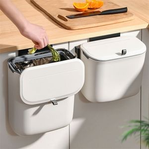 Waste Bins 7L/9L Wall Mounted Trash Can Kitchen Dustbin Garbage Rubbish Car Recycle For Home 220930