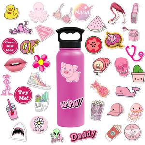 Hediye sargısı 50pcs Pink Serisi Sticker Bavul gitar su geçirmez dekor diy dizüstü bilgisayar etiketi kraft kağıt sevimli çizgi film kız çıkartmaları