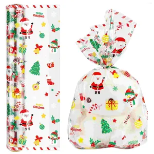 Confezione regalo Cellophane Natale Carta da imballaggio Sacchetti trasparenti Rotolo Cestini regalo di caramelle Cestino per violoncello per feste San Valentino Celephane Xmas