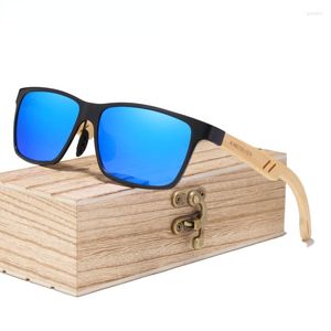 Sunglasses Fashion Polarized Aluminum Bamboo Natural Wooden Handmade Men UV400 Eyewear Women Sun Glasses Trending Products