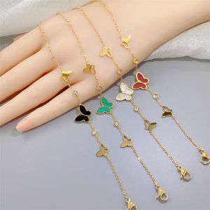 Butterfly Fritillaria Charm bracelets Ladies 18K gold bracelet designer couple jewelry