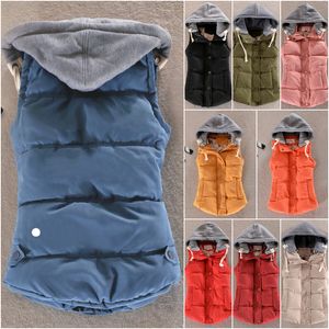 2024 YOGA LULULEMENLY ROUTA JACETAS AO ANTERIOR DO CAZEIRA FOMENS Down Down Parkas Vest Casque Tops