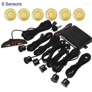 Câmeras de câmeras traseiras de vista do carro Sensores de estacionamento LED Sistema de radar de backup reverso com exibição de backlight 4pcs 9 cores para opção Monitor High