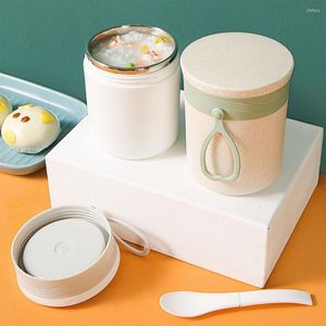 Dinnerware Sets Thermal Jar 304 Stainless Steel Insulation Soup Cup Kettle Breakfast Mug Portable Mini Eak-Proof Pot For Office Worker