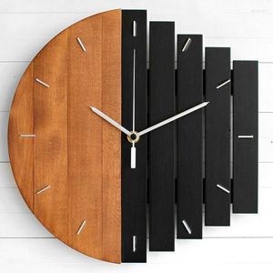 Wall Clocks Wooden Clock Modern Design Vintage Rustic Shabby Quiet Art Watch Home Decoration WF1103
