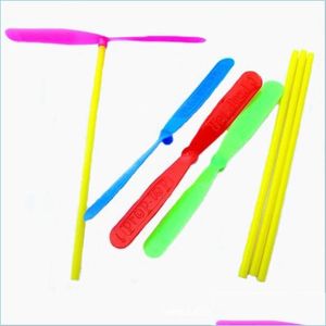 Party Favor Bamboo Dragonfly Copter Toy Flying Saucer Plastic Outdoor Novelty Children Toys Sports Funny Kids Gift 0 04Jx Jj Drop Del Dhdf3