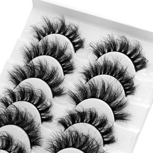 Ögonfransar fluffiga katt-ögon faux mink fransar 8d wispy eye lash 6 par pack dramatisk lång tjock volym för kvinna eller flickor biu