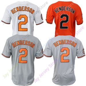 2 Gunnar Henderson Baseball Jersey Fan Player White Grey Orange 30th Anniversary Patch Youth Dorosy Women Button Down Down