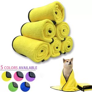 Toalhas de cães de estimação e gato de seco rápido Toalhas de fibra macia Toalha de banheiro absorvente aquática Limpeza de animais de estimação Pet Supplies 930