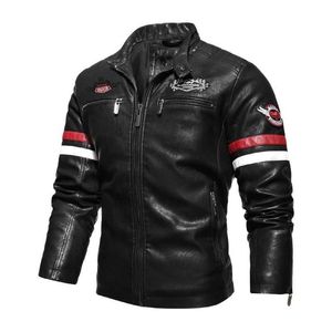 New Autumn and Winter Racing Clothes European American Motorcycle Pu Leather Plus Size Cold Proof Jacket