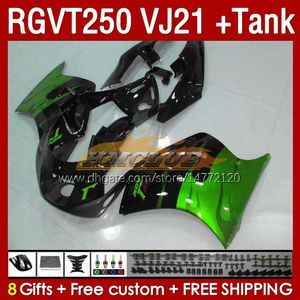 Figurato serbatoio OEM per Suzuki RGVT RGV 250cc 250 CC 1988-1989 BODYS 159NO.170 RGV250 VJ21 SAPC RGVT250 RGV-250 88 89 RGVT-250 RGV-250cc 1988 1988 ABS Fairing Green Flasme