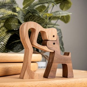 Oggetti decorativi Figurine Fatto a mano Legno Decorazioni per cani Sculture Artigianato Figurine creative Ornamento Decorazione per camera da letto Home Office Decor Regalo Naturale 220930