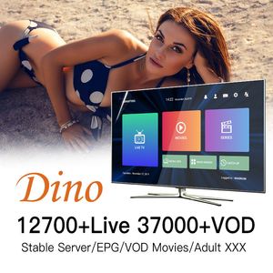 DINO K HD Europe TV Show Live vod Adult XXX M3 U PARA IOS Android PC Smart Pro TV Mag Enigma2 Protetor de tela de um ano Substituição gratuita horas Trial