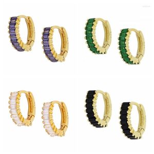 Hoopörhängen Roxi Eleganta zirkonkristaller för kvinnor Purple White Black Green Brosk Sterling Silver Jewelry