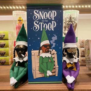 Bisbilhotão de um bola de hip hop amantes de Natal Elf Doll Plush Toy Toy Home Decor Snoop Fun Collectible Gift