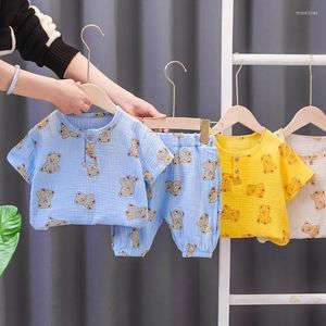 Roupas conjuntos de moda Moda menino Cloth mais algodão verão respirável Toddler de duas peças seta de manga curta Terce de camiseta decente crianças fantasia